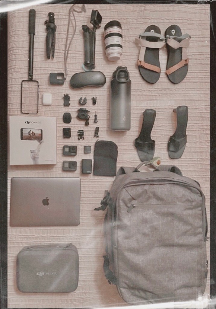 Some of my MUST essentials on my personal item bag
